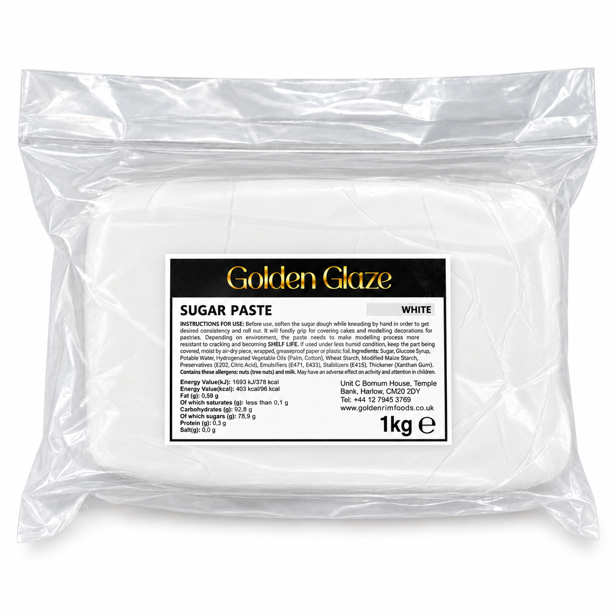 Golden Glaze Sugar Paste - White - 1kg