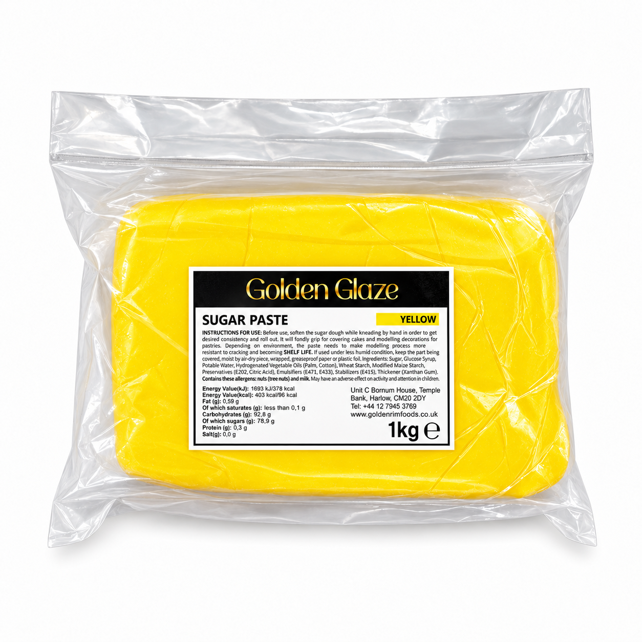 Golden Glaze Sugar Paste - Yellow - 1kg